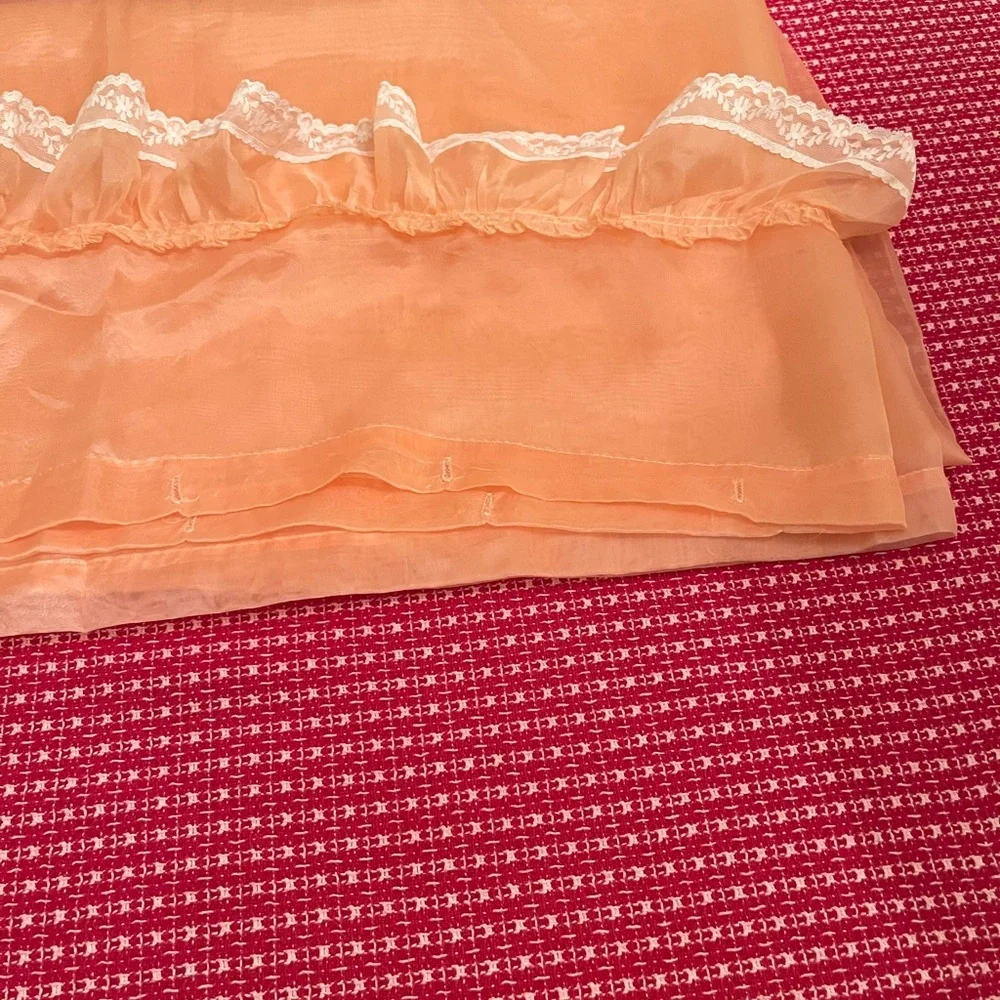 Vintage Sears peachy Voile Shower Curtain/ Firm Price